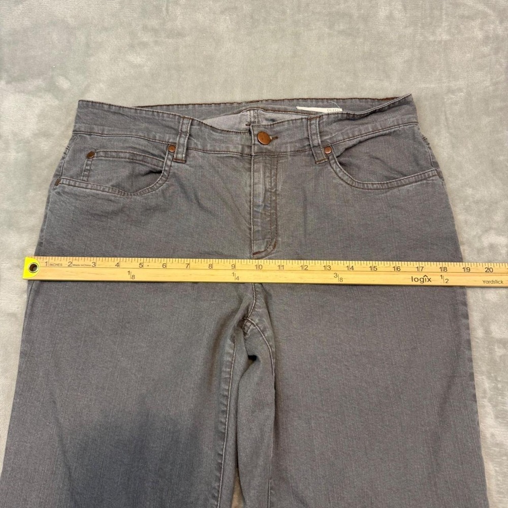 Eileen Fisher Gray Wide Leg Jeans Womens Size 10 Mid Rise Stretch Made in USA - Picture 8 of 8